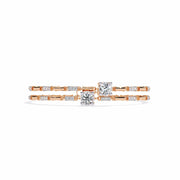 Double Row Diamond Bracelet with Chain