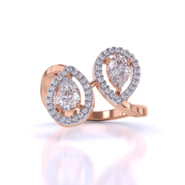 Dual Grace Halo Diamond Ring