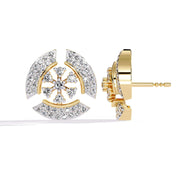 Elegant Diamond Earrings in Two-Tone Gold