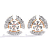 Elegant Diamond Earrings in Two-Tone Gold