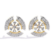 Elegant Diamond Earrings in Two-Tone Gold