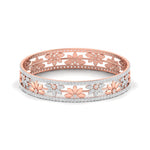 Patterned Floral Diamond Bangle