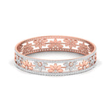Patterned Floral Diamond Bangle