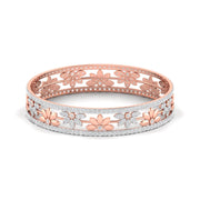 Patterned Floral Diamond Bangle
