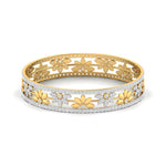 Patterned Floral Diamond Bangle