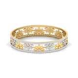 Patterned Floral Diamond Bangle