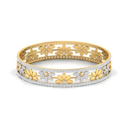 Patterned Floral Diamond Bangle