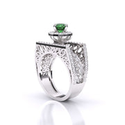 Emerald Aura Diamond Ring