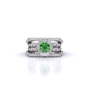 Emerald Aura Diamond Ring