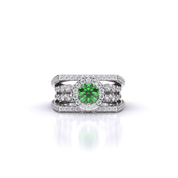 Emerald Aura Diamond Ring