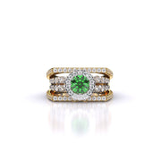 Emerald Aura Diamond Ring