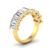 Emerald Diamond Channel Setting Half Eternal Ring