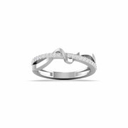 Entwined Diamond Ring with Pave Band