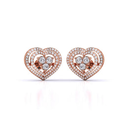 Eternal Love Heart Diamond Studs