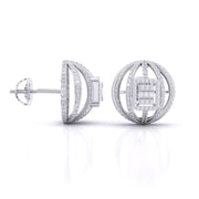 Diamond Ball Stud Earrings