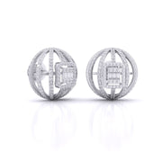 Diamond Ball Stud Earrings