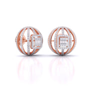 Diamond Ball Stud Earrings
