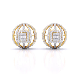 Diamond Ball Stud Earrings