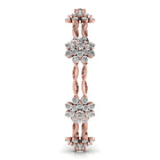 Floral Design Gold Diamond Bangle