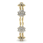 Floral Design Gold Diamond Bangle