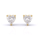 1.5 Carat Each Heart Solitaire Diamond Studs