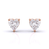1.5 Carat Each Heart Solitaire Diamond Studs