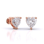1.5 Carat Each Heart Solitaire Diamond Studs