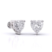 1.5 Carat Each Heart Solitaire Diamond Studs