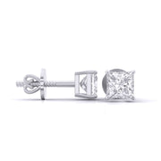 0.5 Carat Each Princess Diamond Studs