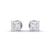 0.5 Carat Each Princess Diamond Studs