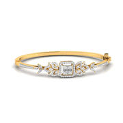 Delicate Floral Pattern Diamond Bangle