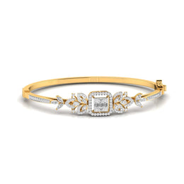 Delicate Floral Pattern Diamond Bangle