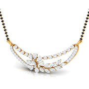 Fancy & Round Diamond Crescent Moon Mangalsutra