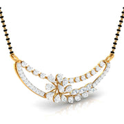 Fancy & Round Diamond Crescent Moon Mangalsutra
