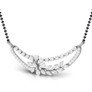 Fancy & Round Diamond Crescent Moon Mangalsutra