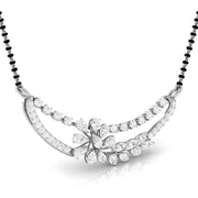 Fancy & Round Diamond Crescent Moon Mangalsutra