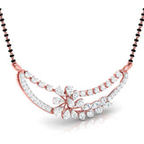 Fancy & Round Diamond Crescent Moon Mangalsutra