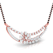 Fancy & Round Diamond Crescent Moon Mangalsutra