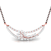 Fancy & Round Diamond Crescent Moon Mangalsutra