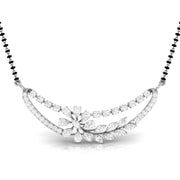 Fancy & Round Diamond Crescent Moon Mangalsutra