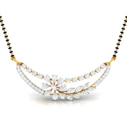 Fancy & Round Diamond Crescent Moon Mangalsutra