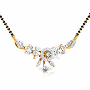 Fancy & Round Diamond Floral Mangalsutra with Central Diamond