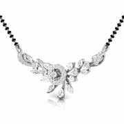 Fancy & Round Diamond Floral Mangalsutra with Central Diamond