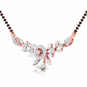 Fancy & Round Diamond Floral Mangalsutra with Central Diamond