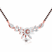 Fancy & Round Diamond Floral Mangalsutra with Central Diamond