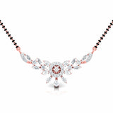 Fancy & Round Diamond Floral Mangalsutra with Central Diamond