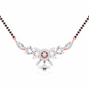 Fancy & Round Diamond Floral Mangalsutra with Central Diamond