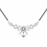 Fancy & Round Diamond Floral Mangalsutra with Central Diamond