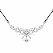 Fancy & Round Diamond Floral Mangalsutra with Central Diamond