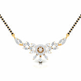 Fancy & Round Diamond Floral Mangalsutra with Central Diamond